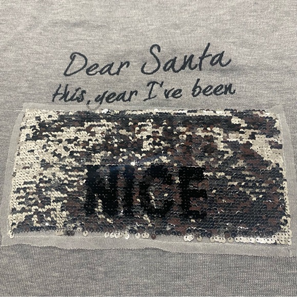 Rue21 Women’s Christmas Grey Sweater Change Sequins Naughty/Nice - Picture 4 of 8